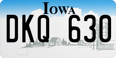 IA license plate DKQ630