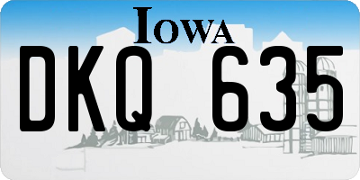 IA license plate DKQ635