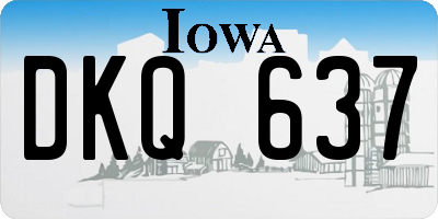 IA license plate DKQ637
