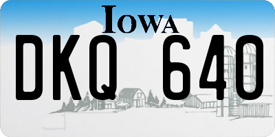 IA license plate DKQ640