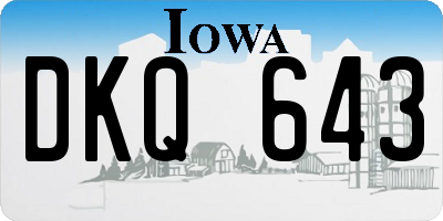 IA license plate DKQ643