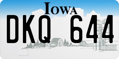 IA license plate DKQ644
