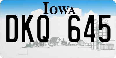 IA license plate DKQ645