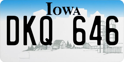 IA license plate DKQ646