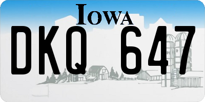 IA license plate DKQ647