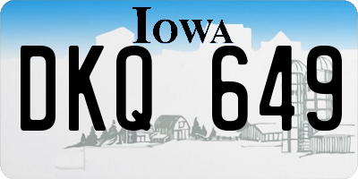 IA license plate DKQ649