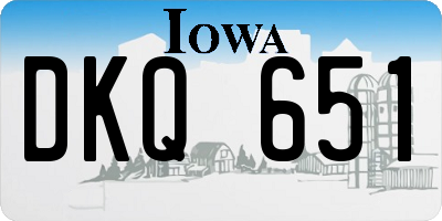 IA license plate DKQ651