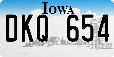 IA license plate DKQ654