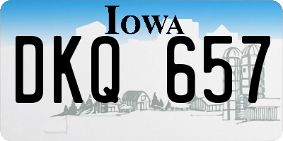 IA license plate DKQ657