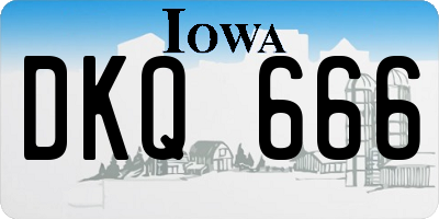 IA license plate DKQ666