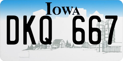 IA license plate DKQ667