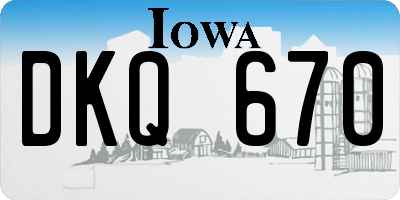 IA license plate DKQ670