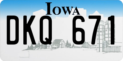 IA license plate DKQ671