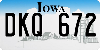 IA license plate DKQ672