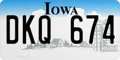 IA license plate DKQ674