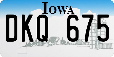 IA license plate DKQ675