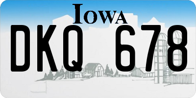IA license plate DKQ678