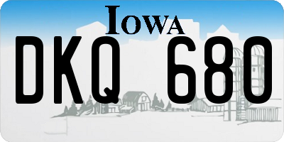 IA license plate DKQ680
