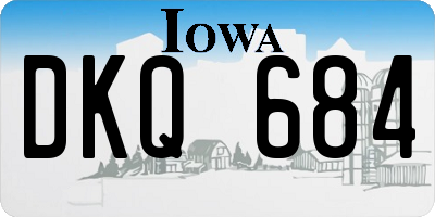 IA license plate DKQ684