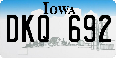 IA license plate DKQ692
