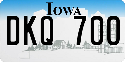 IA license plate DKQ700