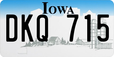 IA license plate DKQ715