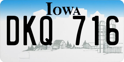 IA license plate DKQ716