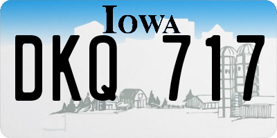 IA license plate DKQ717