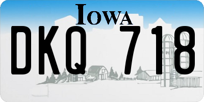 IA license plate DKQ718