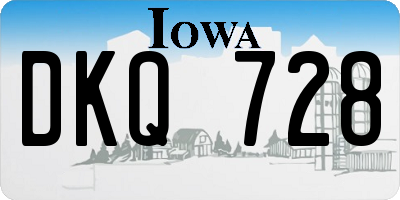 IA license plate DKQ728