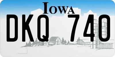 IA license plate DKQ740