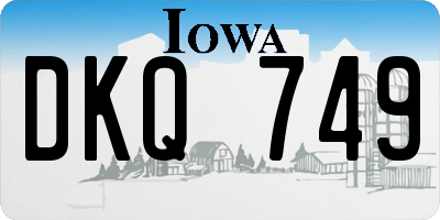 IA license plate DKQ749