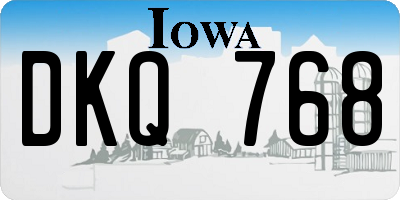 IA license plate DKQ768