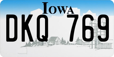 IA license plate DKQ769