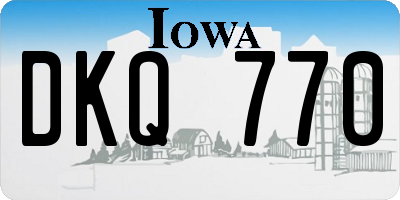 IA license plate DKQ770