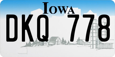 IA license plate DKQ778