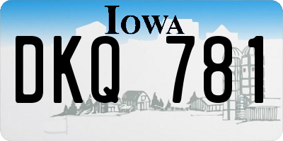 IA license plate DKQ781