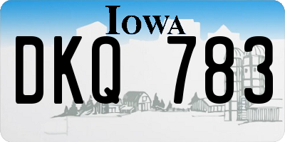 IA license plate DKQ783