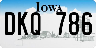 IA license plate DKQ786