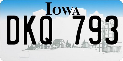 IA license plate DKQ793