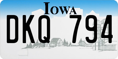 IA license plate DKQ794