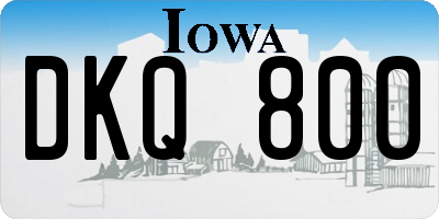 IA license plate DKQ800