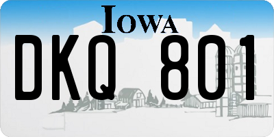 IA license plate DKQ801
