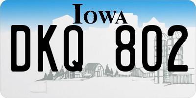 IA license plate DKQ802