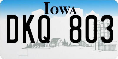 IA license plate DKQ803