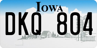 IA license plate DKQ804