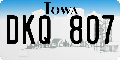 IA license plate DKQ807
