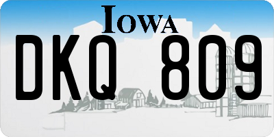 IA license plate DKQ809