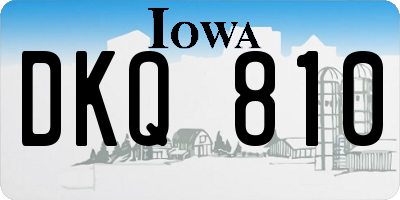 IA license plate DKQ810