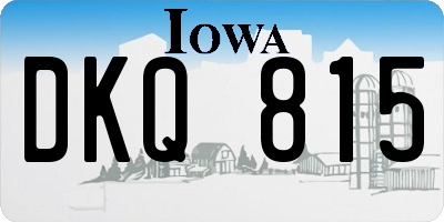 IA license plate DKQ815
